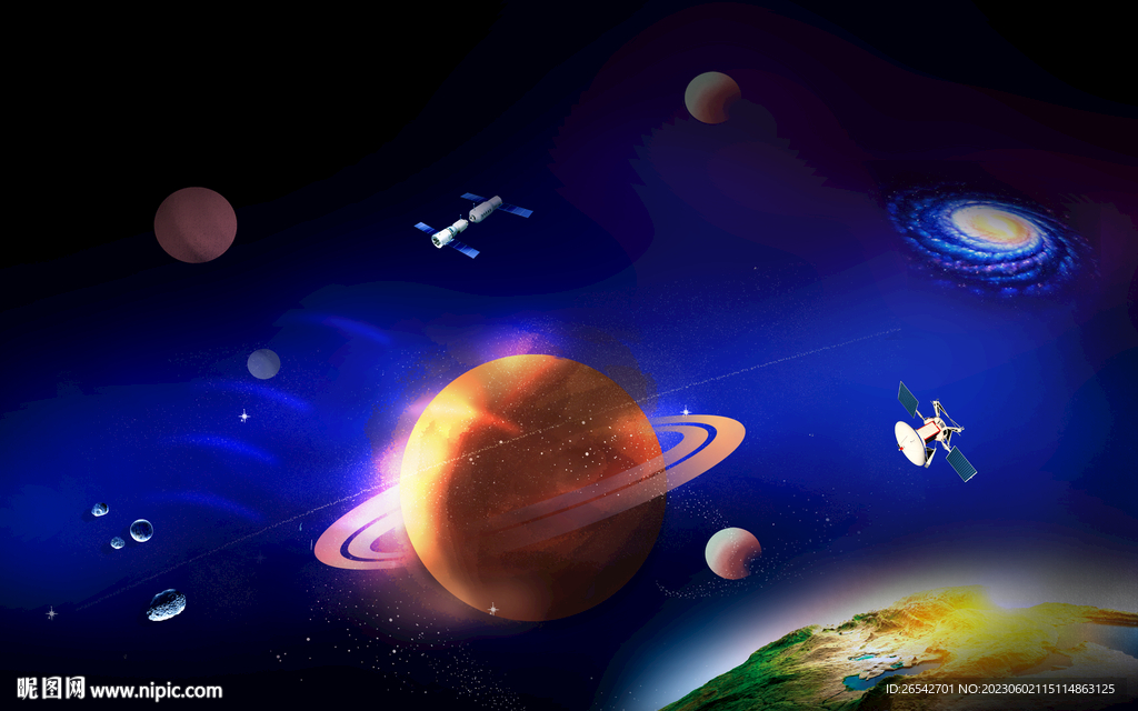 银河系行星太空宇宙星球主题背景