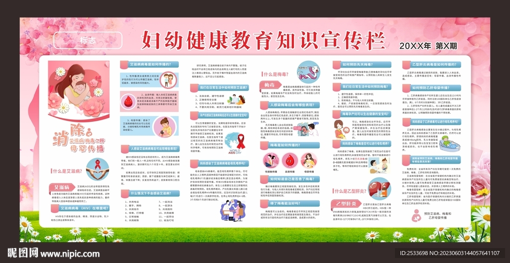 消除艾梅乙 母婴传播 宣传栏