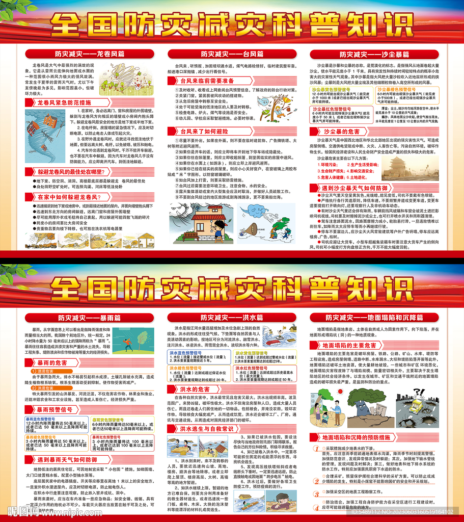 防灾减灾日展板