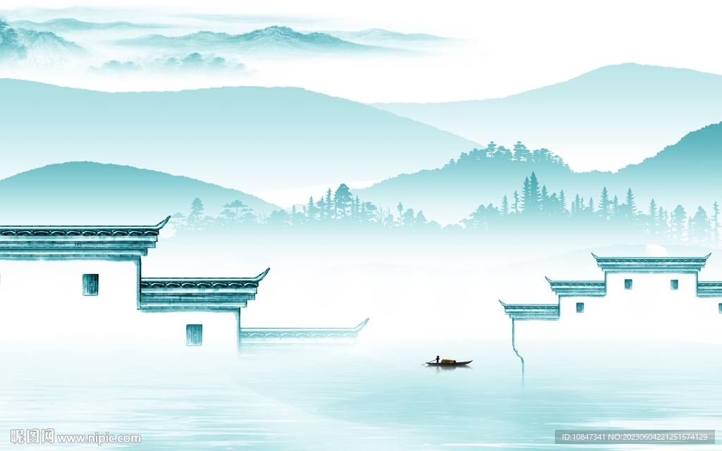 新款 中式最新山水 tIf分层