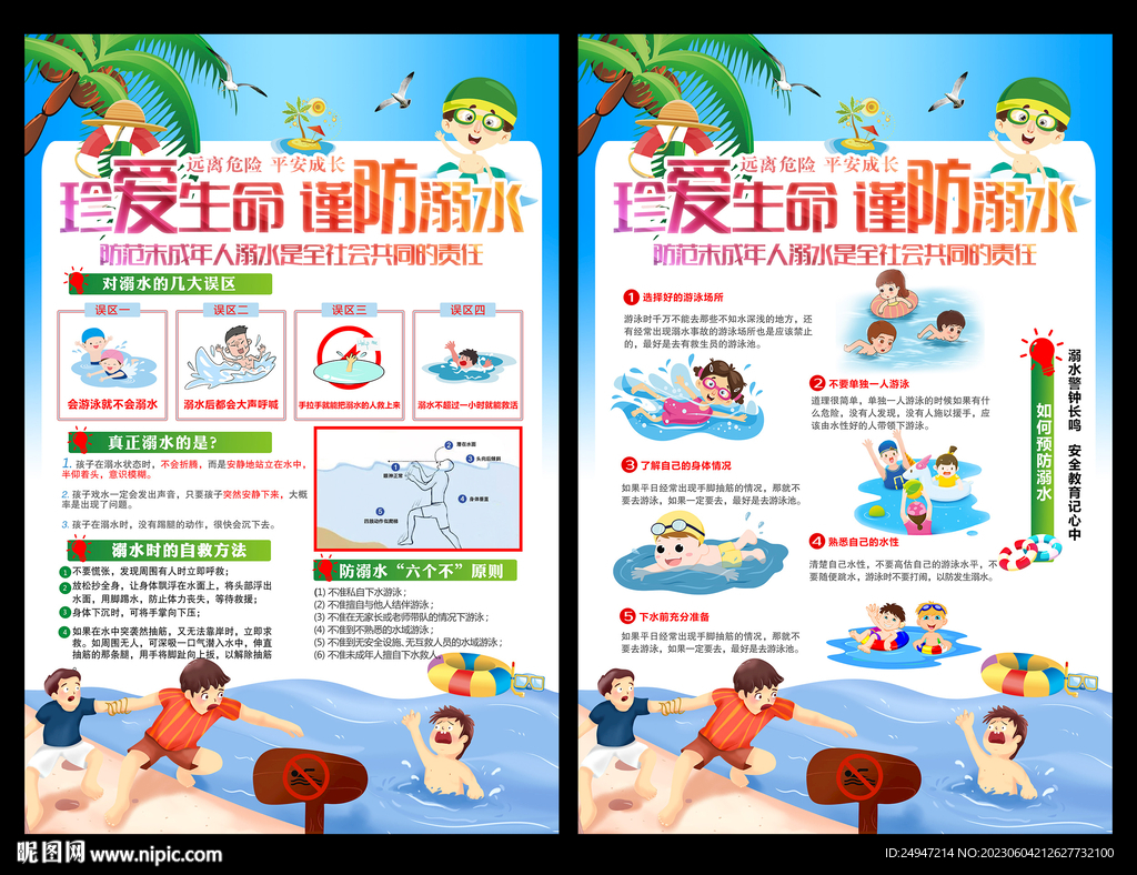 夏季防溺水安全教育宣传栏