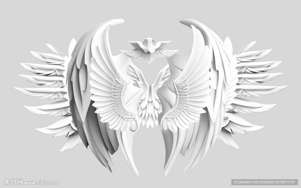 立体翅膀元素 