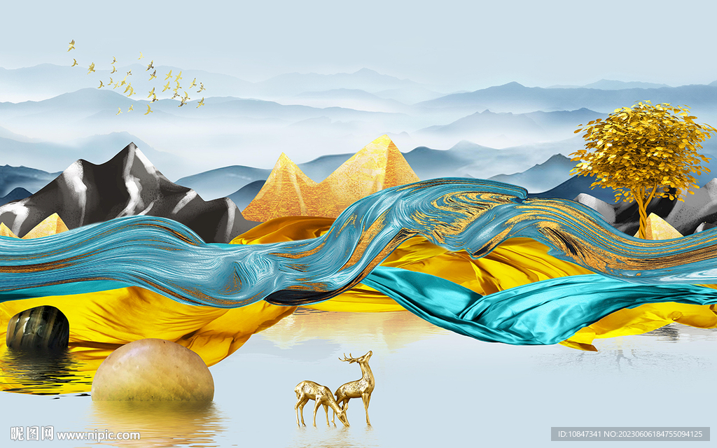 豪华 高端高清山水 tIf分层