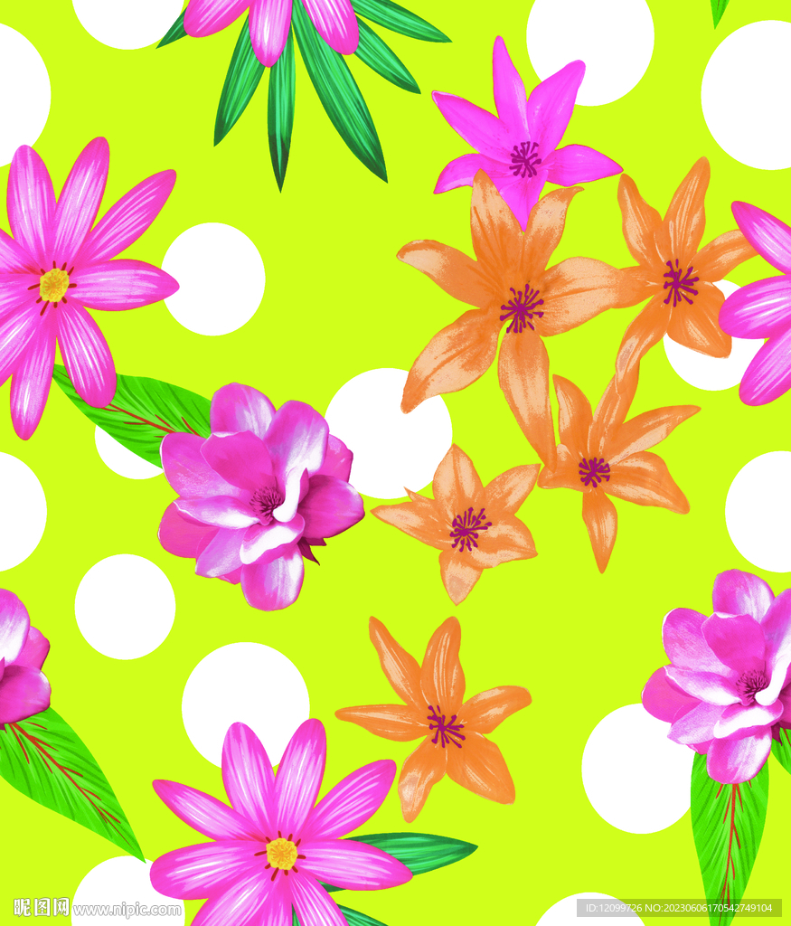 大牌数码印花 手绘花朵