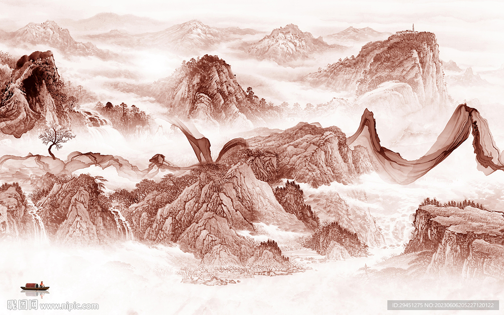 最新 中式热卖山水 tiF分层