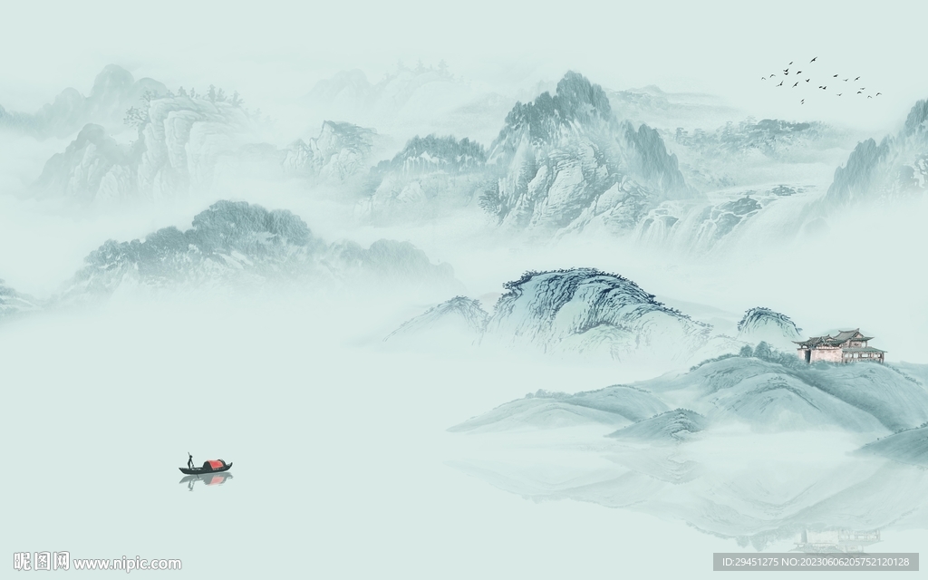 简约 中式热卖山水 tiF分层