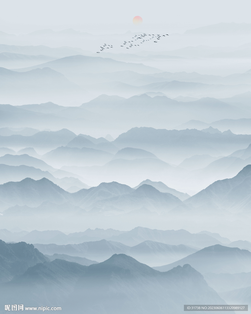 新中式意境水墨玄关画