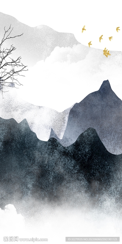 水墨 高端高清玄关 tIf分层