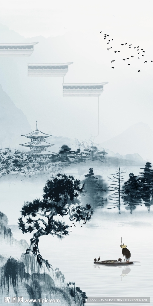 蓝色 新款中式玄关 tIf分层