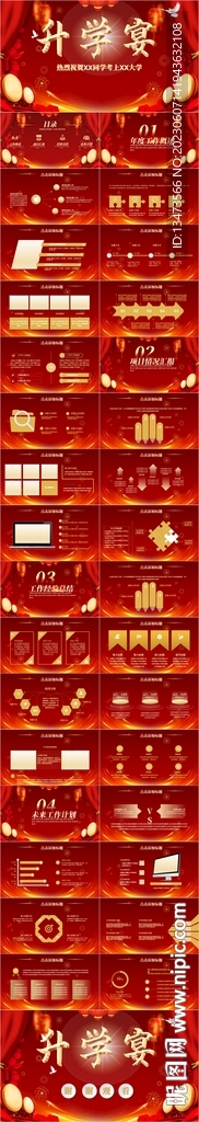 金榜题名谢师宴升学宴ppt