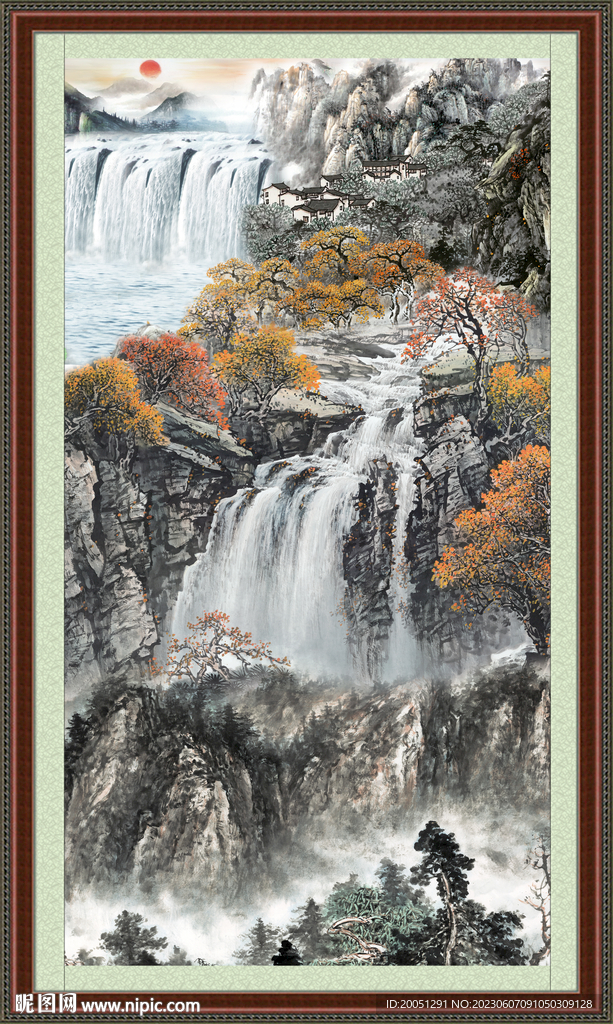 中堂画山水