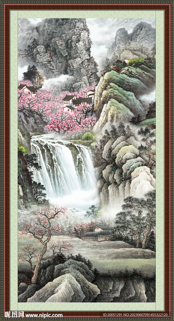 竖幅山水画 
