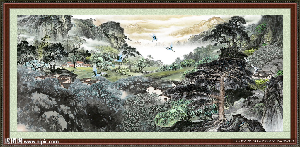 迎客松画 