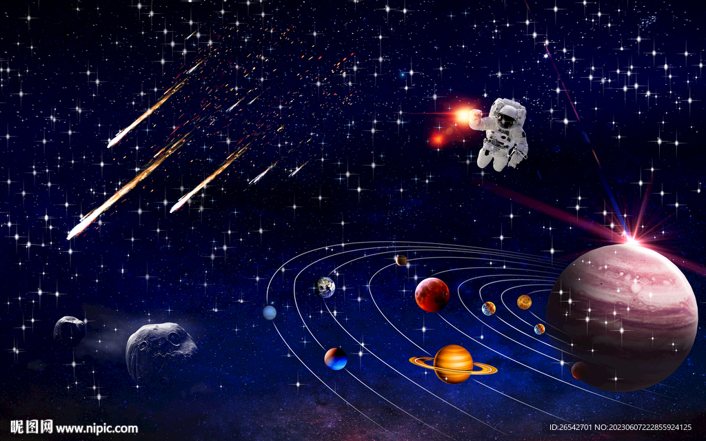 梦幻银河星空外太空星球宇宙背景