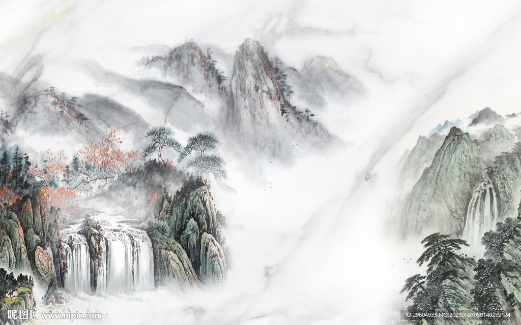 沙发 客厅新款山水 TIf分层