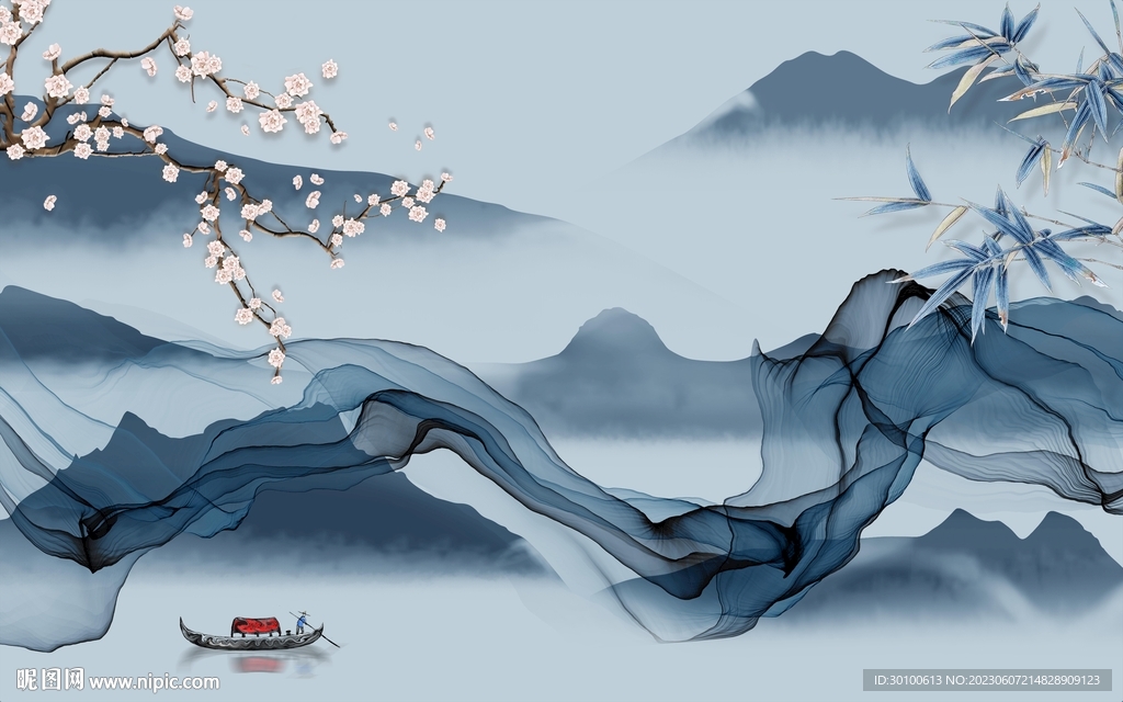 高档 高端电视山水 tif分层