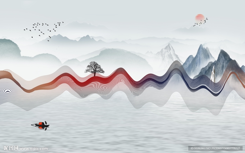 新传 别墅中式山水 tIf分层