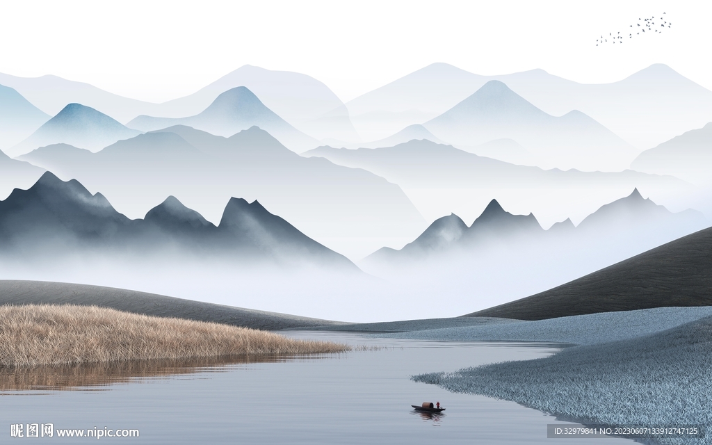 别墅 高档极简山水 Tif分层