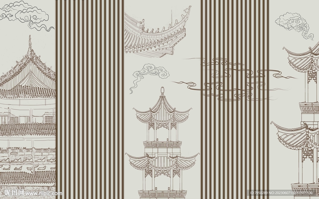 新中式背景墙  