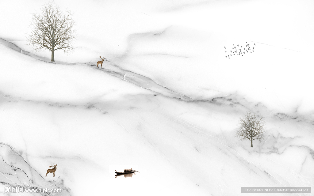 高清 中式爆款山水 TIF分层