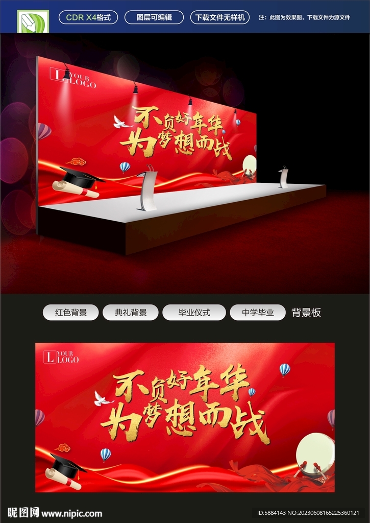 中学毕业背景