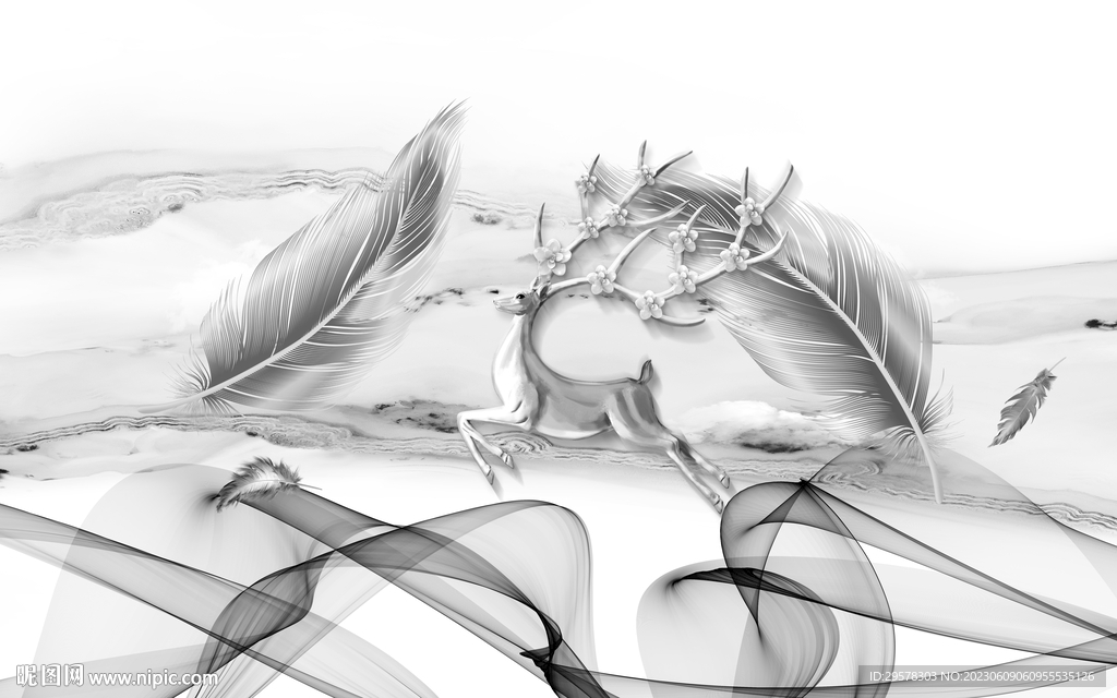 高清 现代中式山水 TIf分层