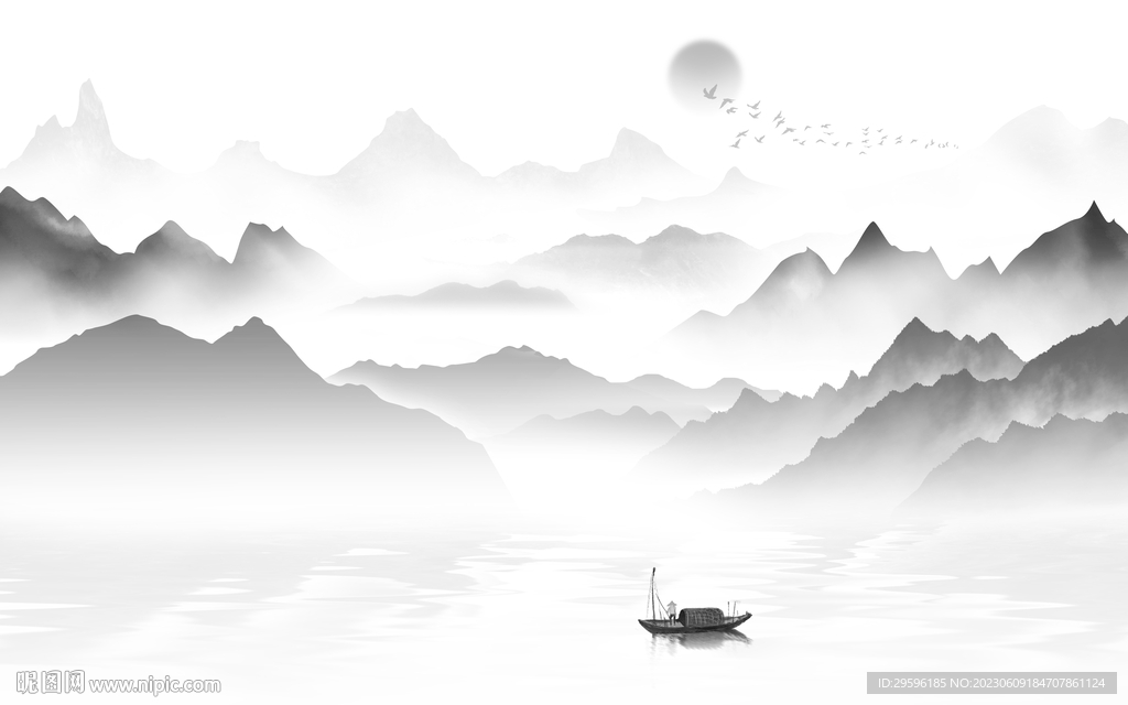 新品 简意高清山水 TIf分层