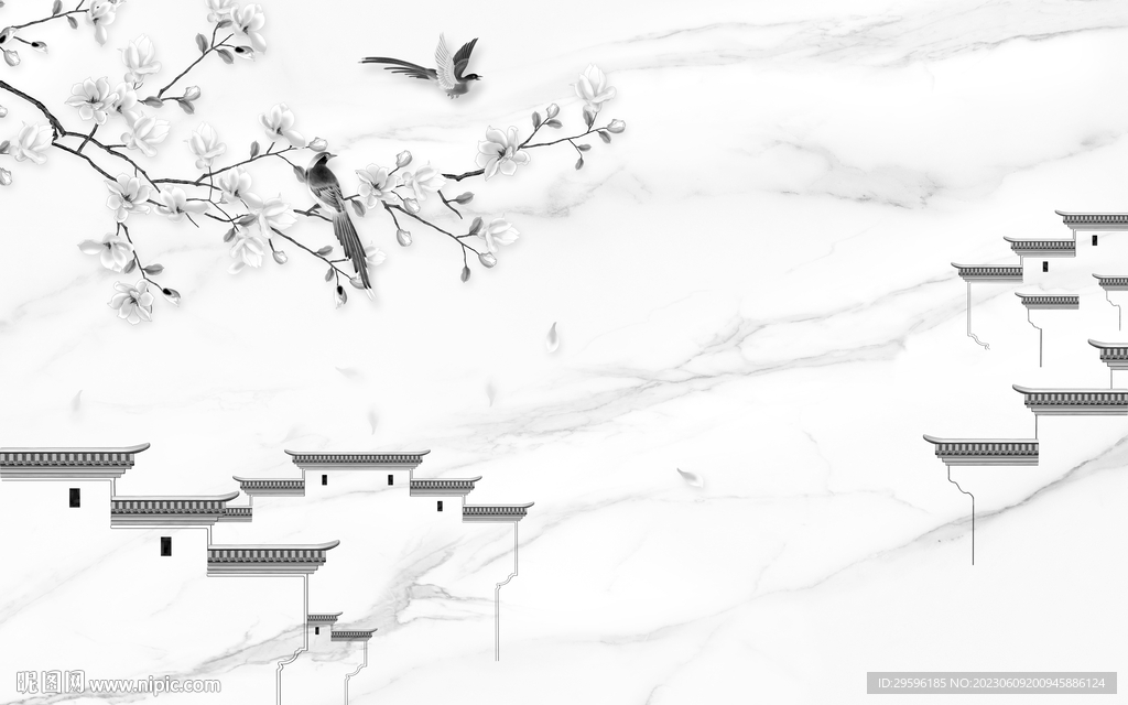 现代 灰色高端山水 TIf分层