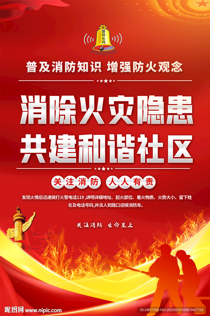 社区消防安全海报