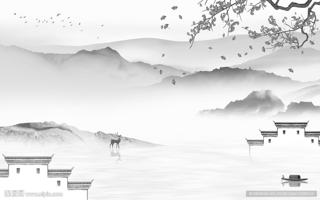 新款 中式高端山水 tIf分层