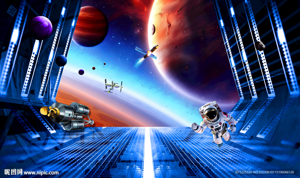 宇宙星空星球立体画
