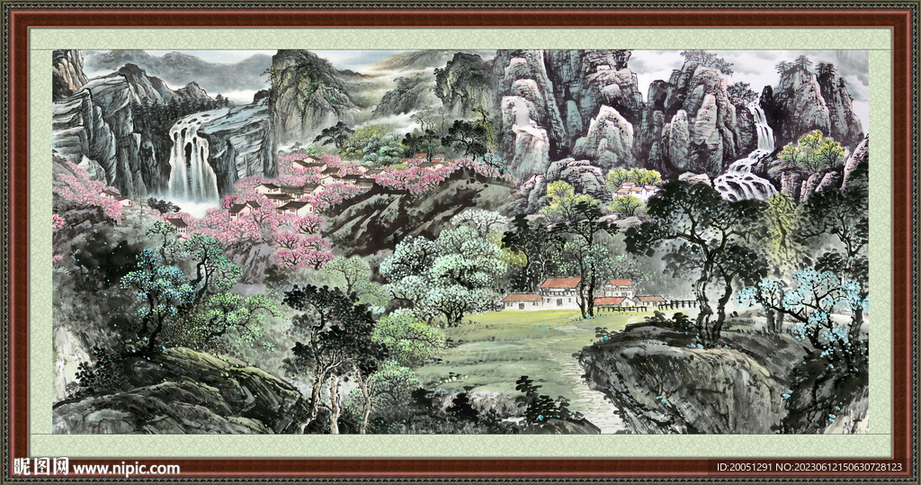 巨幅山水国画 
