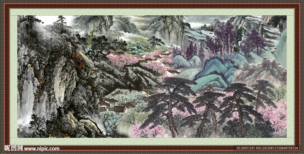 巨幅山水国画 