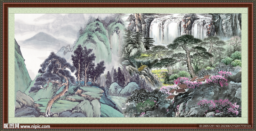 巨幅山水国画 