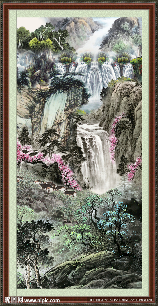 竖幅山水画 