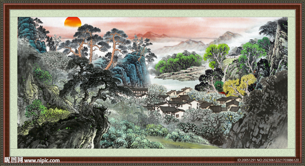 巨幅山水国画 