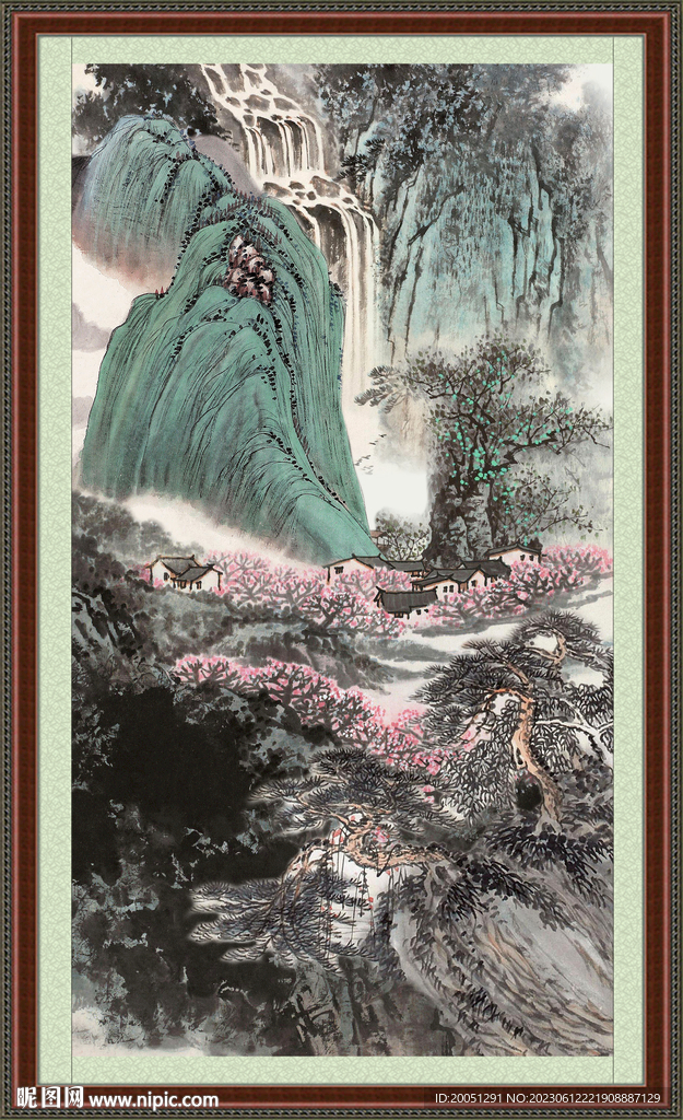 竖幅山水画 