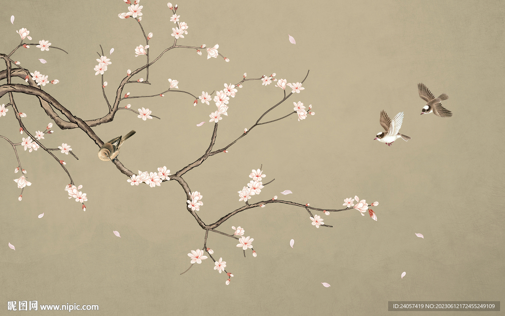 古典花鸟玉兰