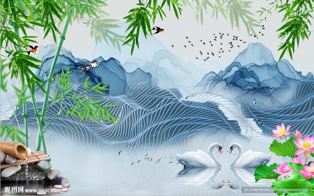 现代背景墙