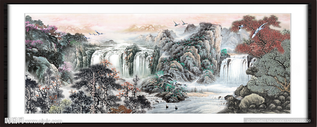 山水中堂画 