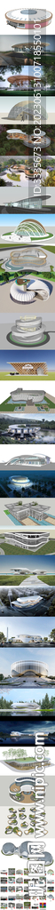 异形圆形建筑模型su模型