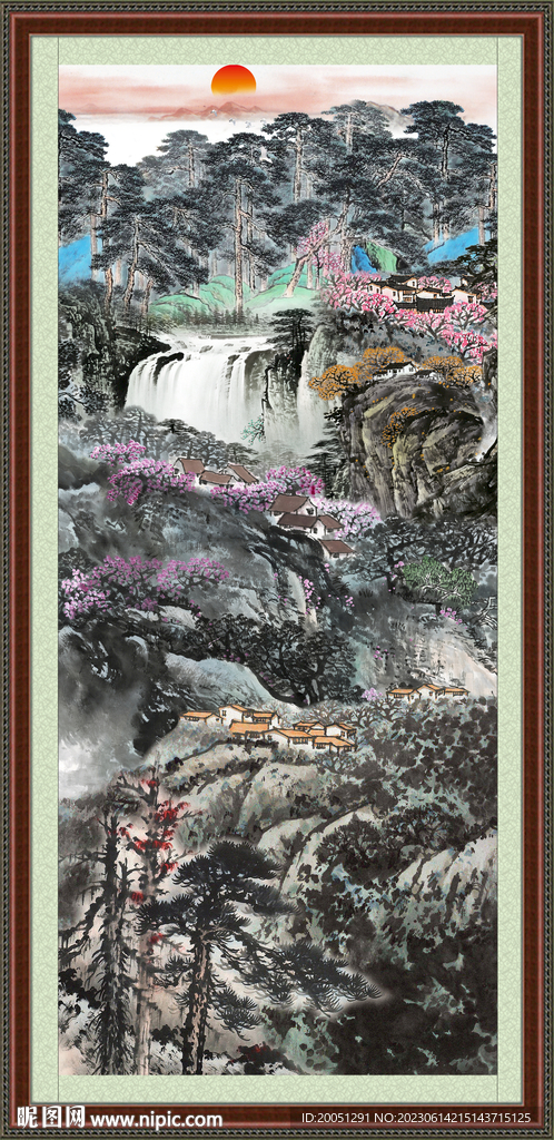 竖式山水画