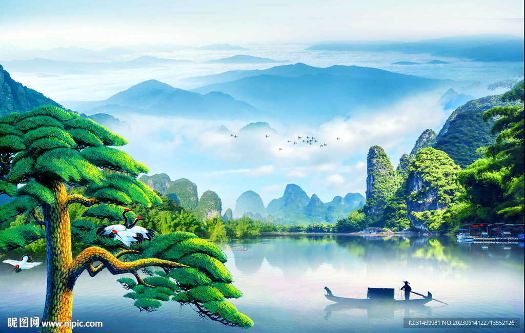 山水风景山水画