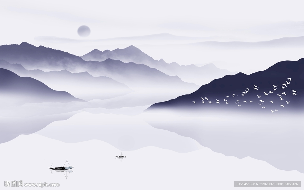 现代 简奢意境山水 Tif分层