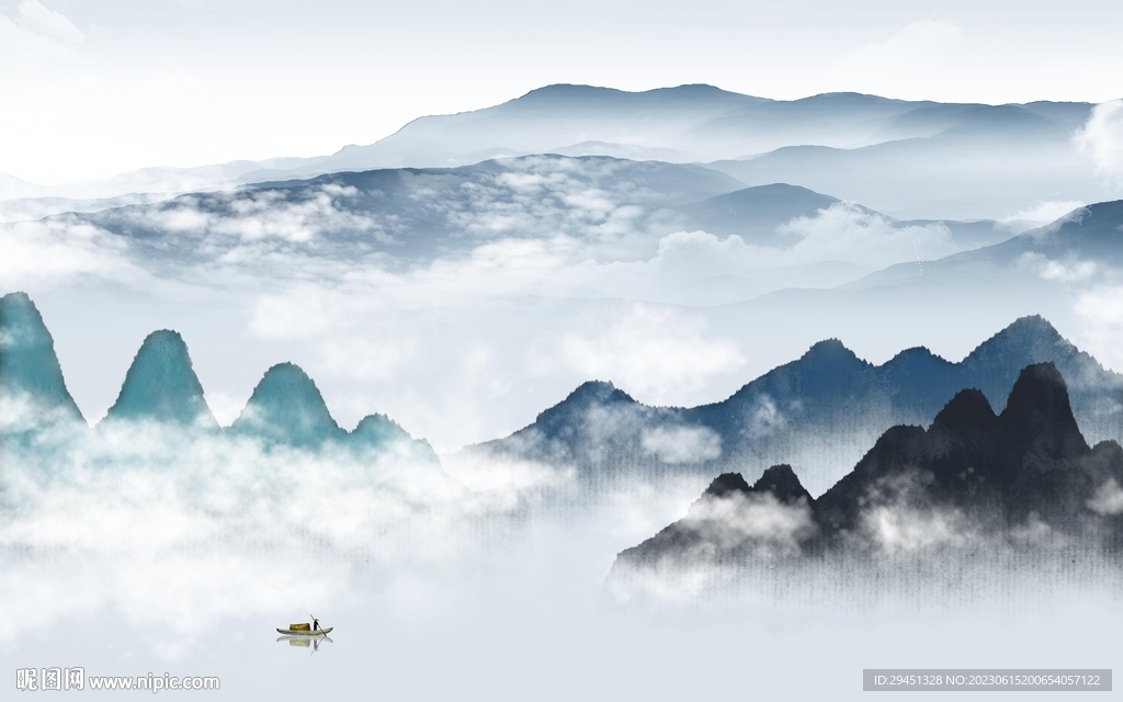 高端 简奢意境山水 Tif分层