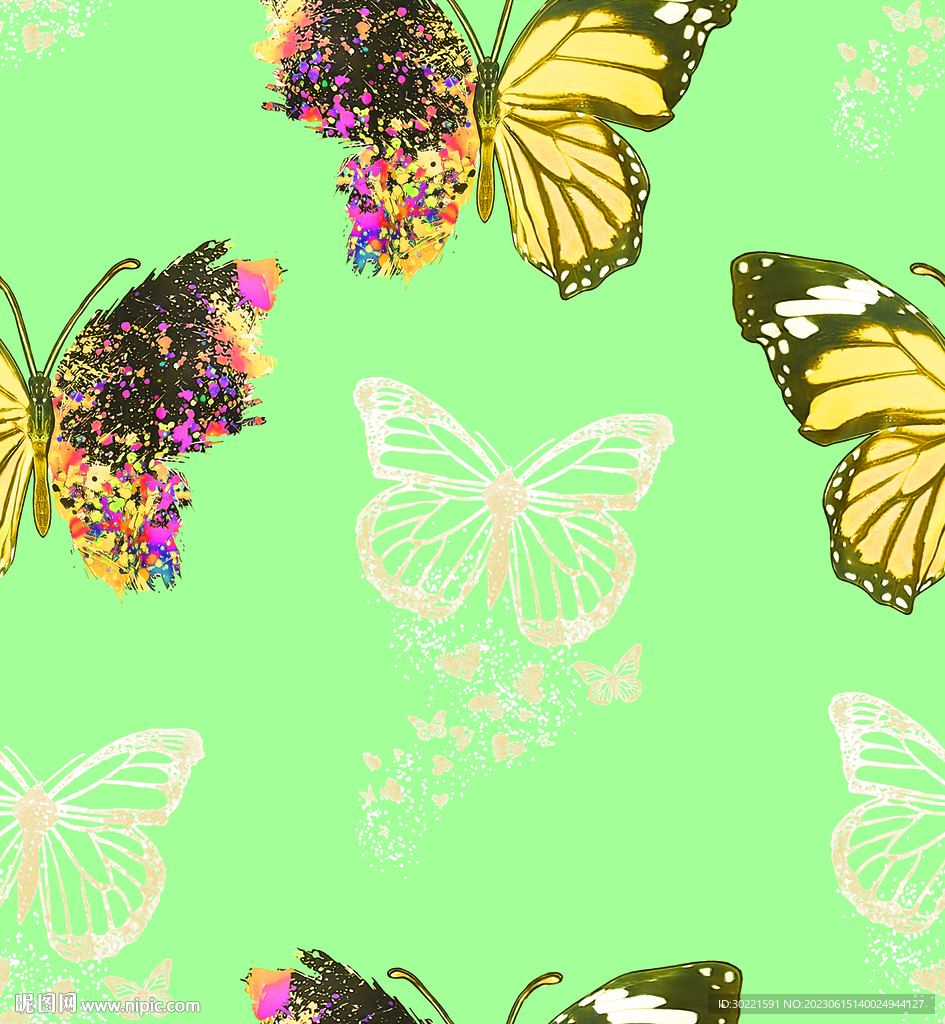 蝴蝶 炫彩 扎染