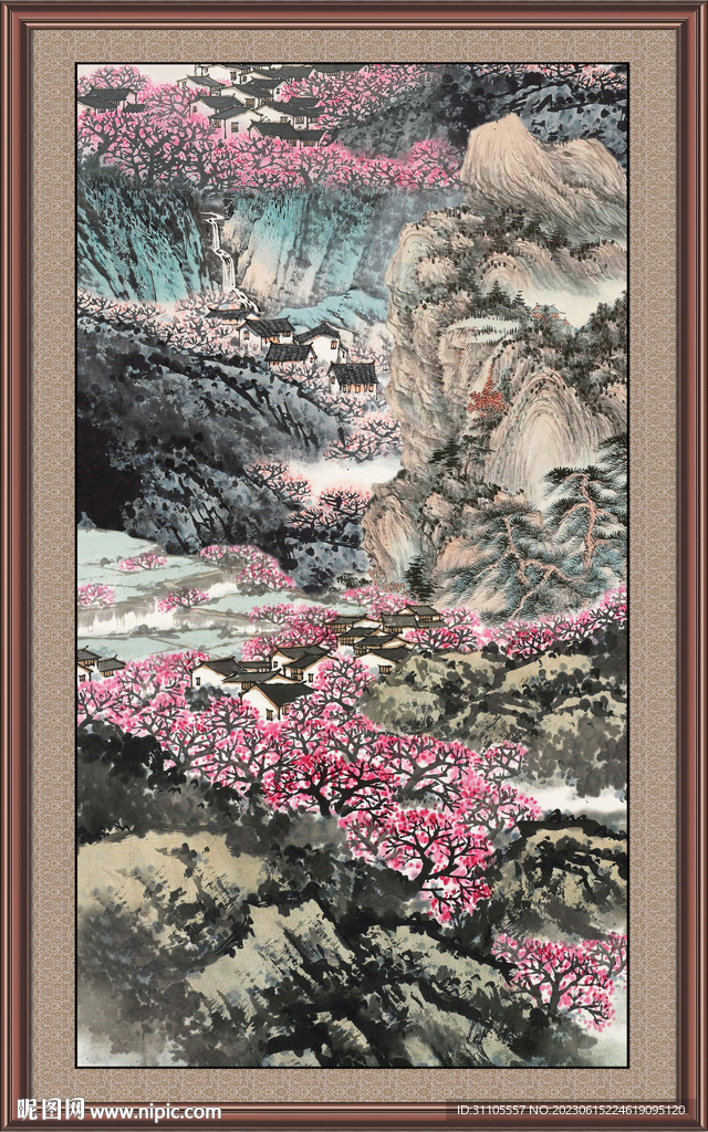 竖幅山水画 