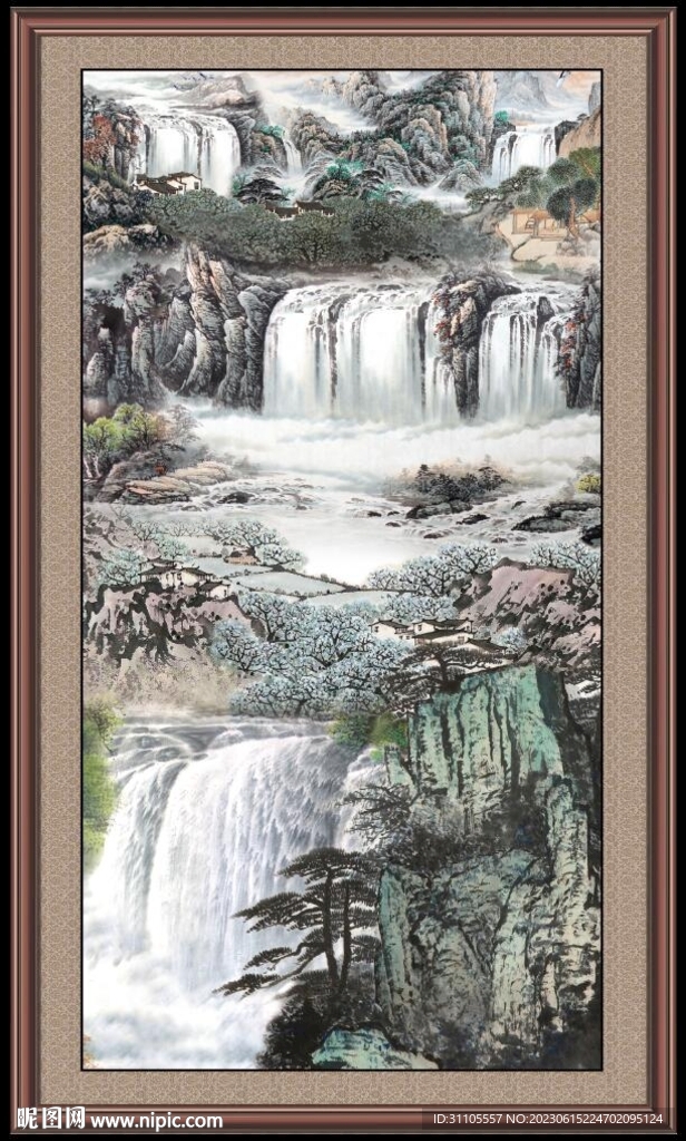 竖幅山水画 
