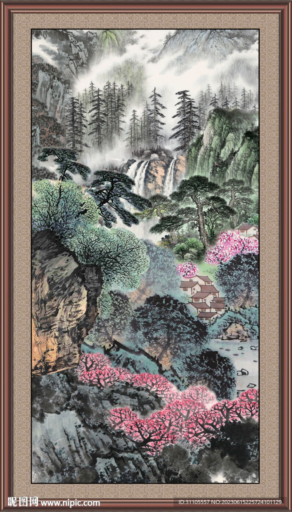 竖幅山水画