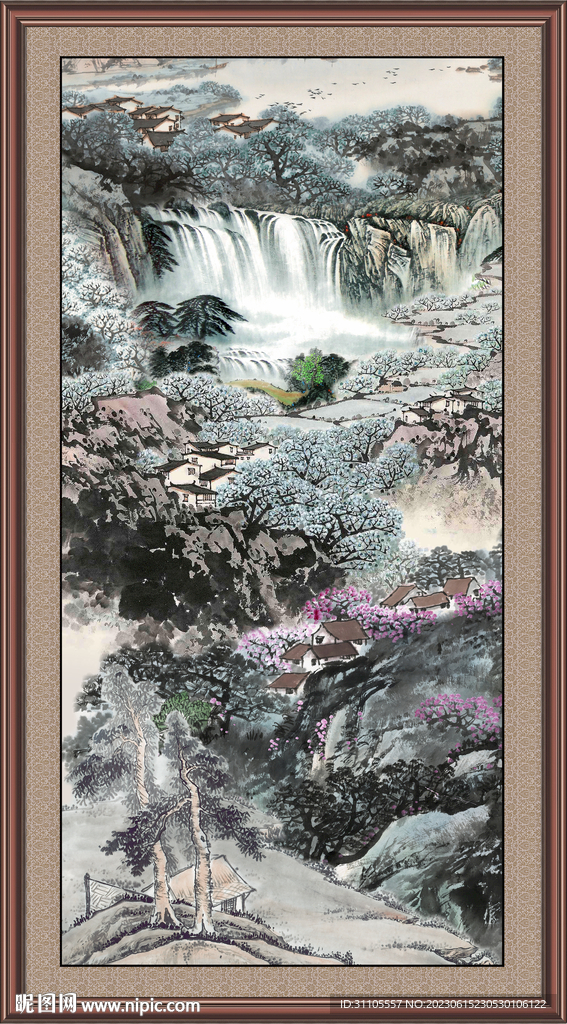 竖幅山水画